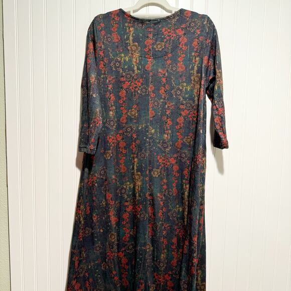 Natural Life Lottie Knit Midi Dress Watercolor Floral Size Medium - Picture 6 of 6